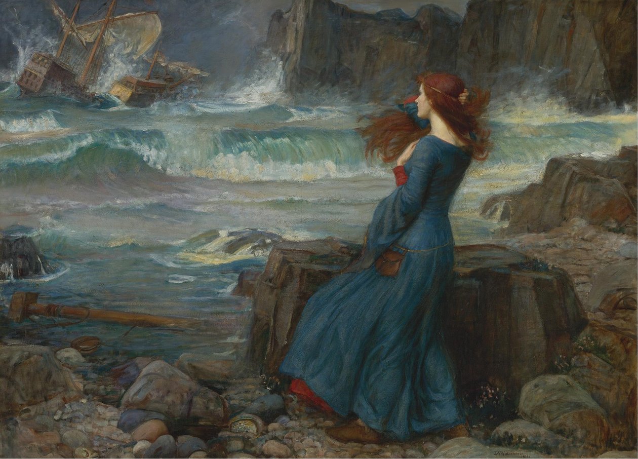 Miranda. Stormen, 1916 av John William Waterhouse