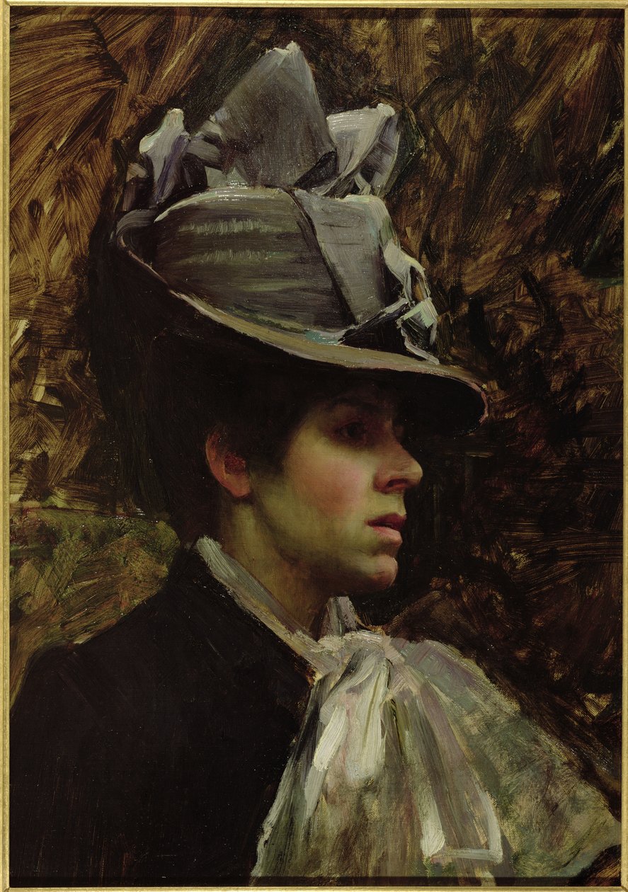 Portrett av kunstnerens kone av John William Waterhouse