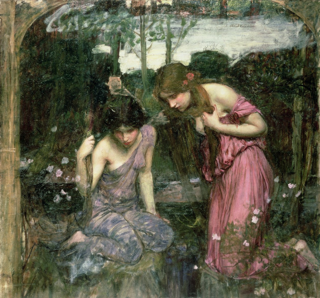 Studie for "Nymphs Finding the Head of Orpheus", ca.1900 av John William Waterhouse