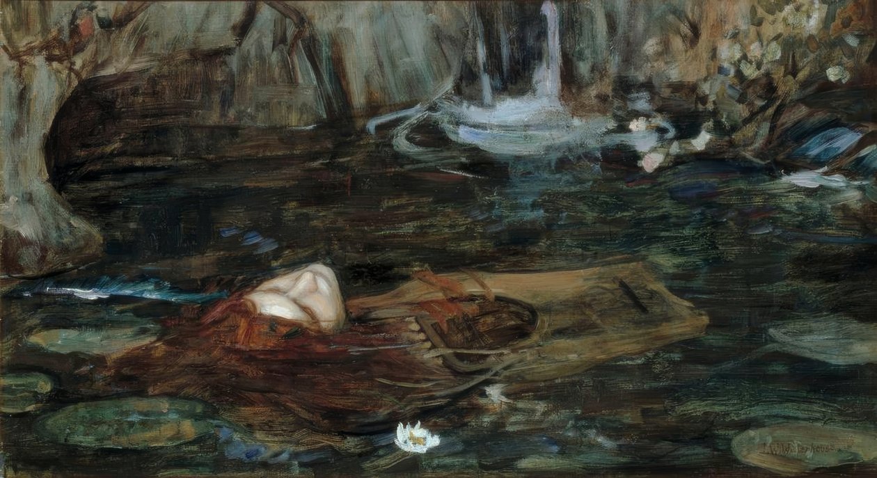 Studie for The Nymphs Finding the Head of Orpheus av John William Waterhouse