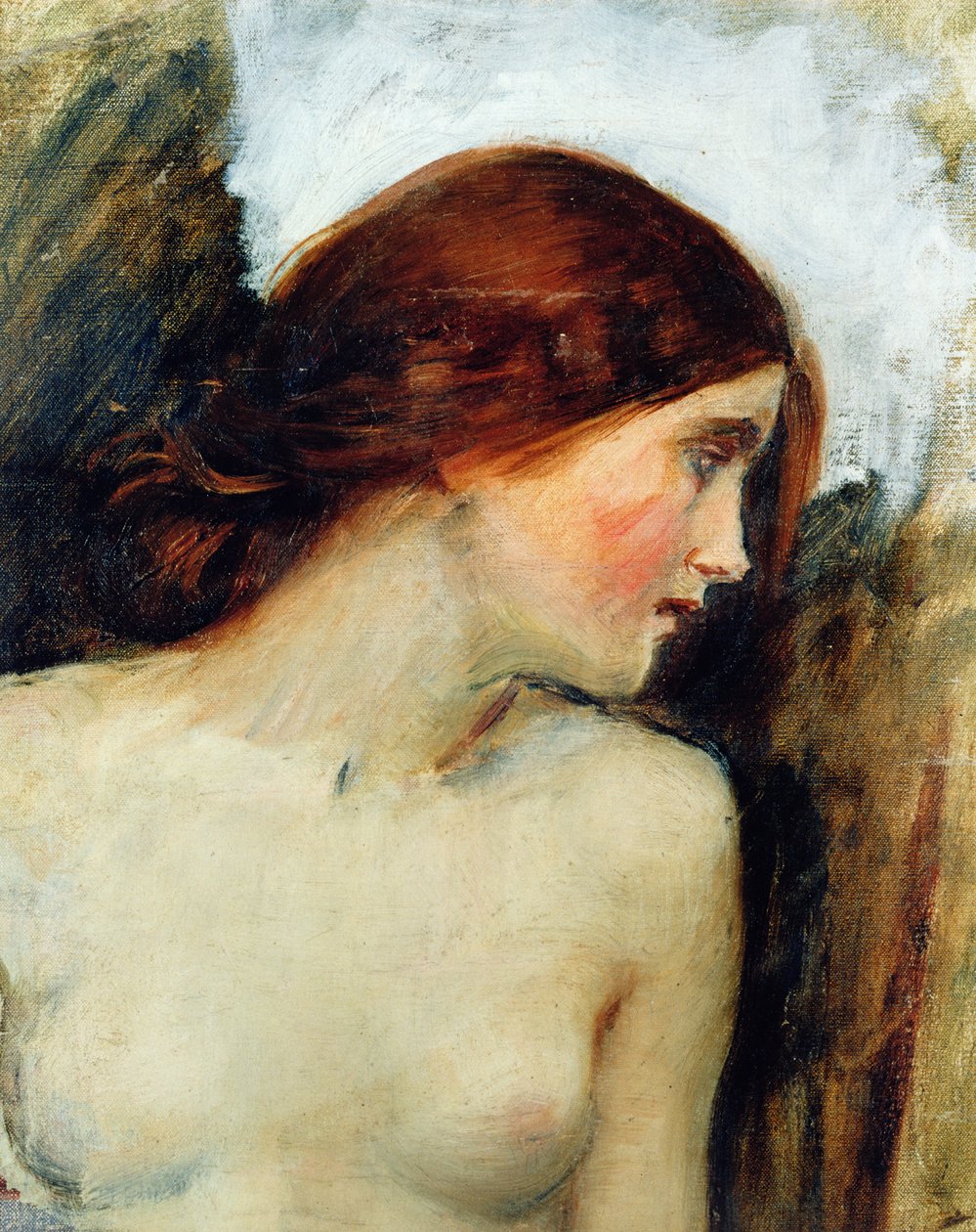 Studie for lederen av ekko, ca. 1903 (se 55607) av John William Waterhouse