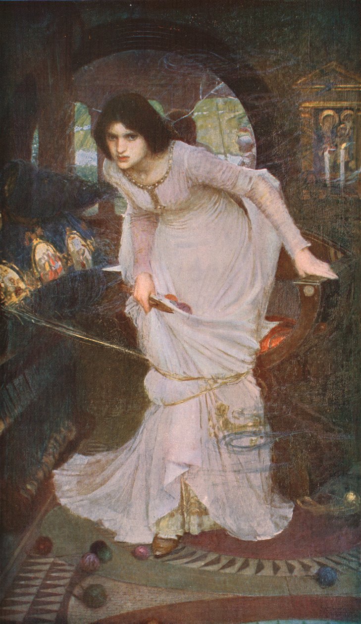 The Lady of Shalott ser på Lancelot, 1894, c1930. av John William Waterhouse