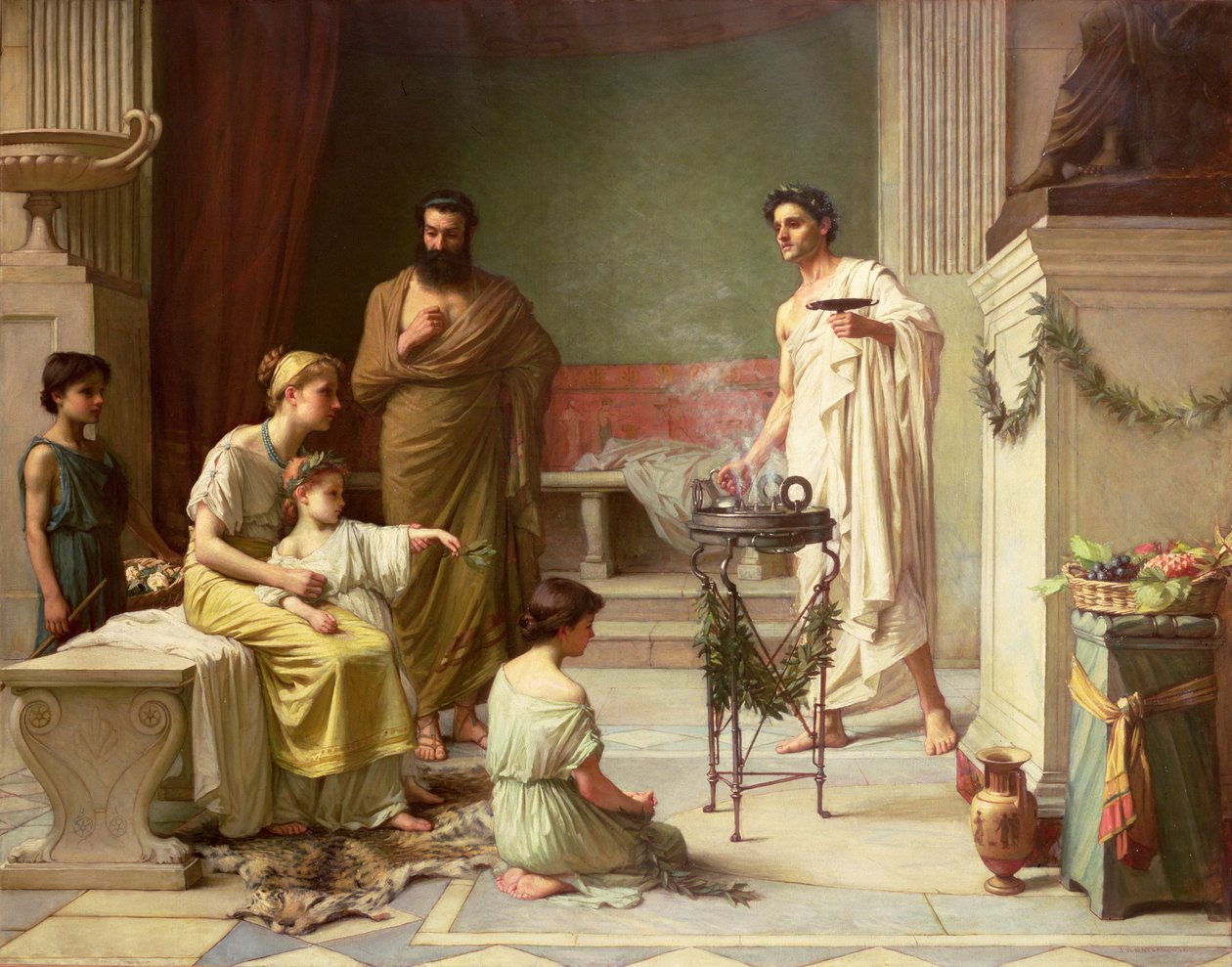 Et sykt barns besøk til Aesculapius-tempelet, 1877 av John William Waterhouse