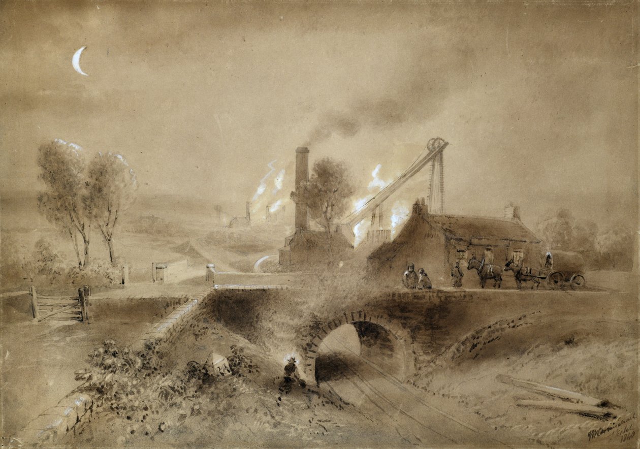 Pithead og jernbane av John Wilson (after) Carmichael