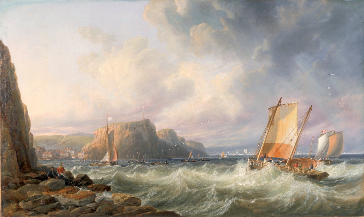 Utenfor Yorkshire-kysten, Staithes av John Wilson Carmichael