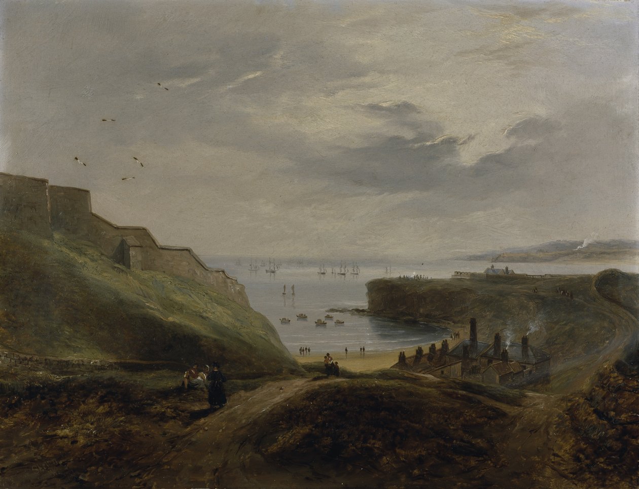 Prior's Haven, Tynemouth - Soloppgang av John Wilson Carmichael