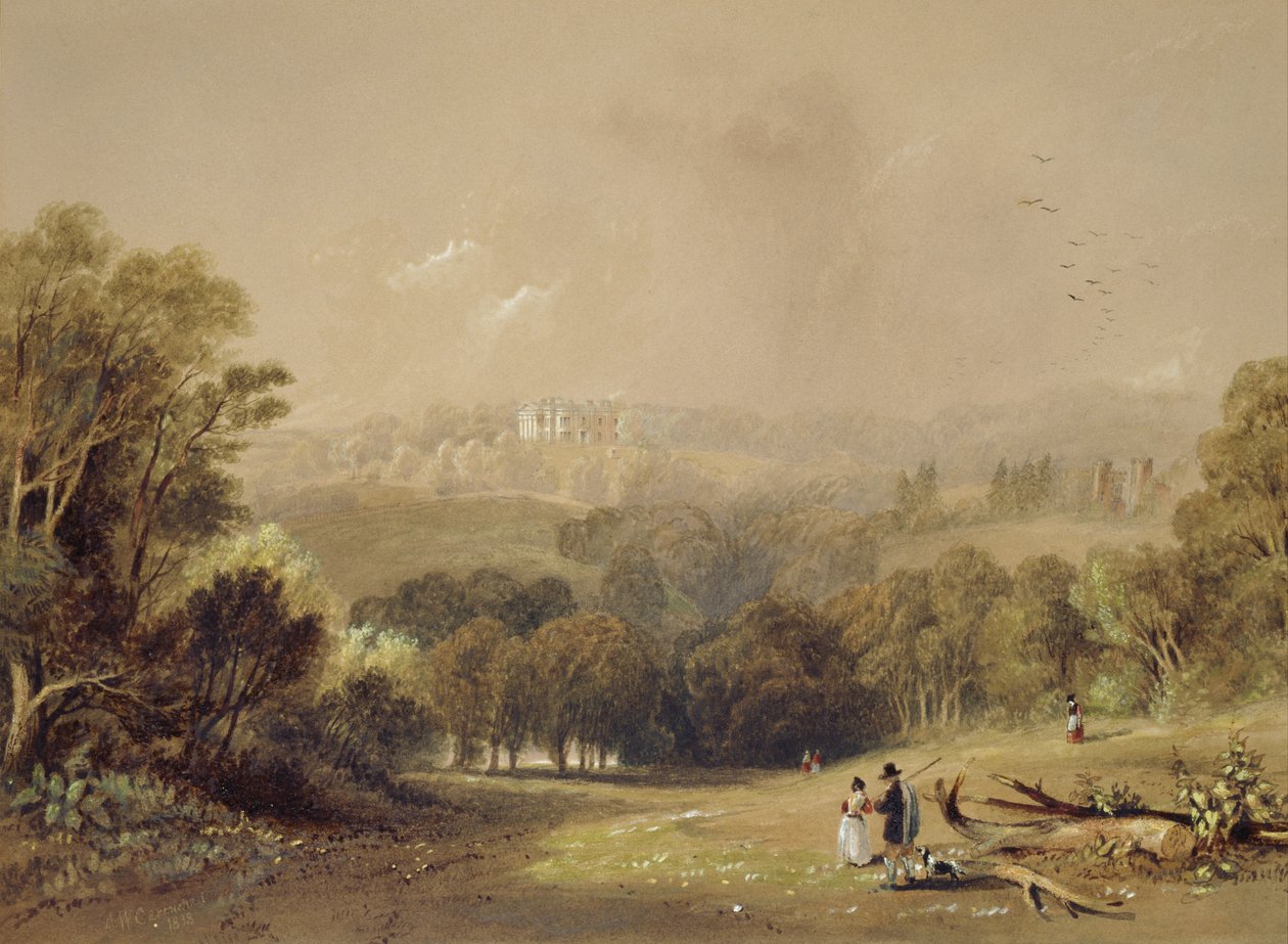 Roundhay Park, Leeds (akvarell på papir) av John Wilson Carmichael