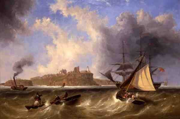 Havutsikt over Tynemouth Haven (olje på lerret) av John Wilson Carmichael
