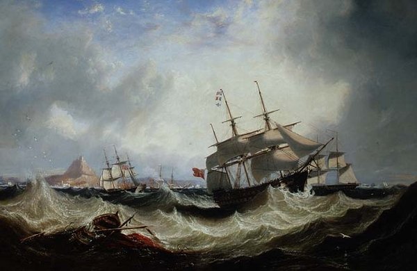 Frakt fra Gibraltar i tung sjø av John Wilson Carmichael