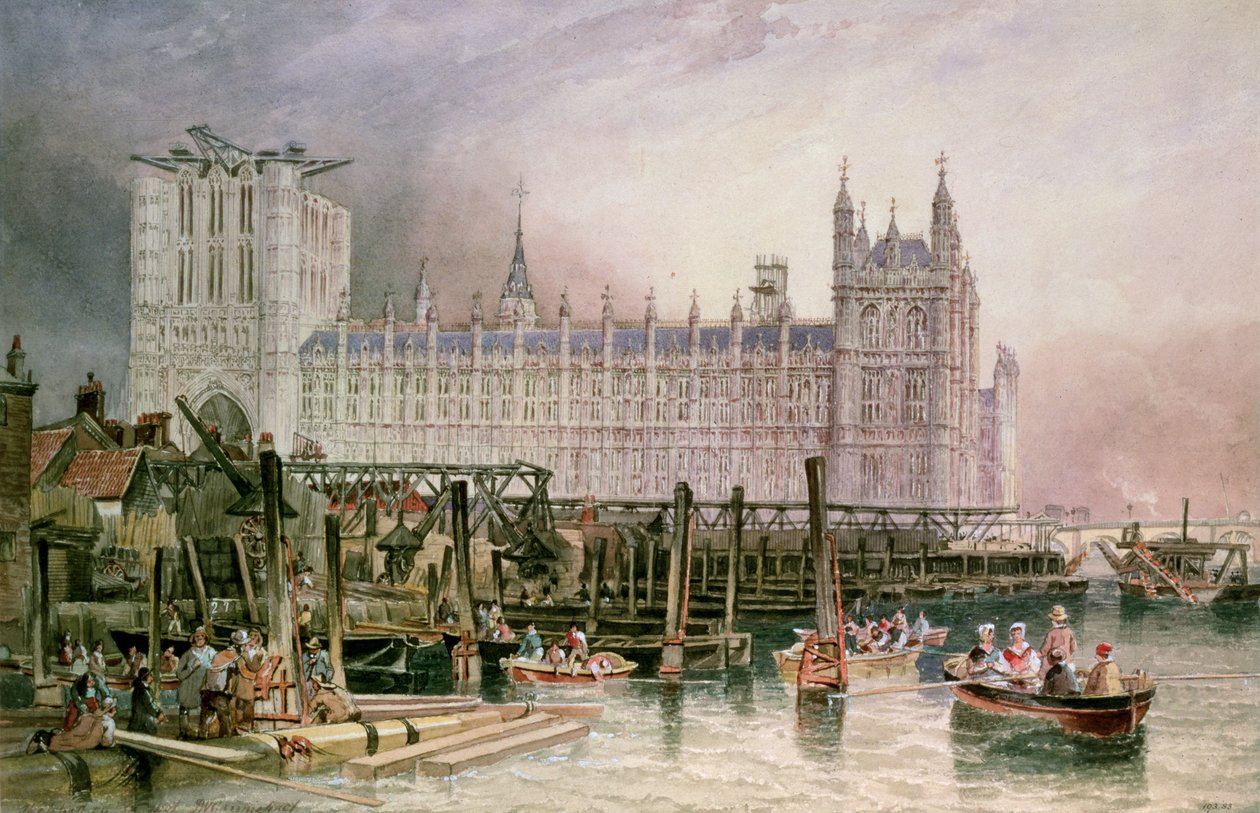 Parlamentshusene under oppførelse av John Wilson Carmichael