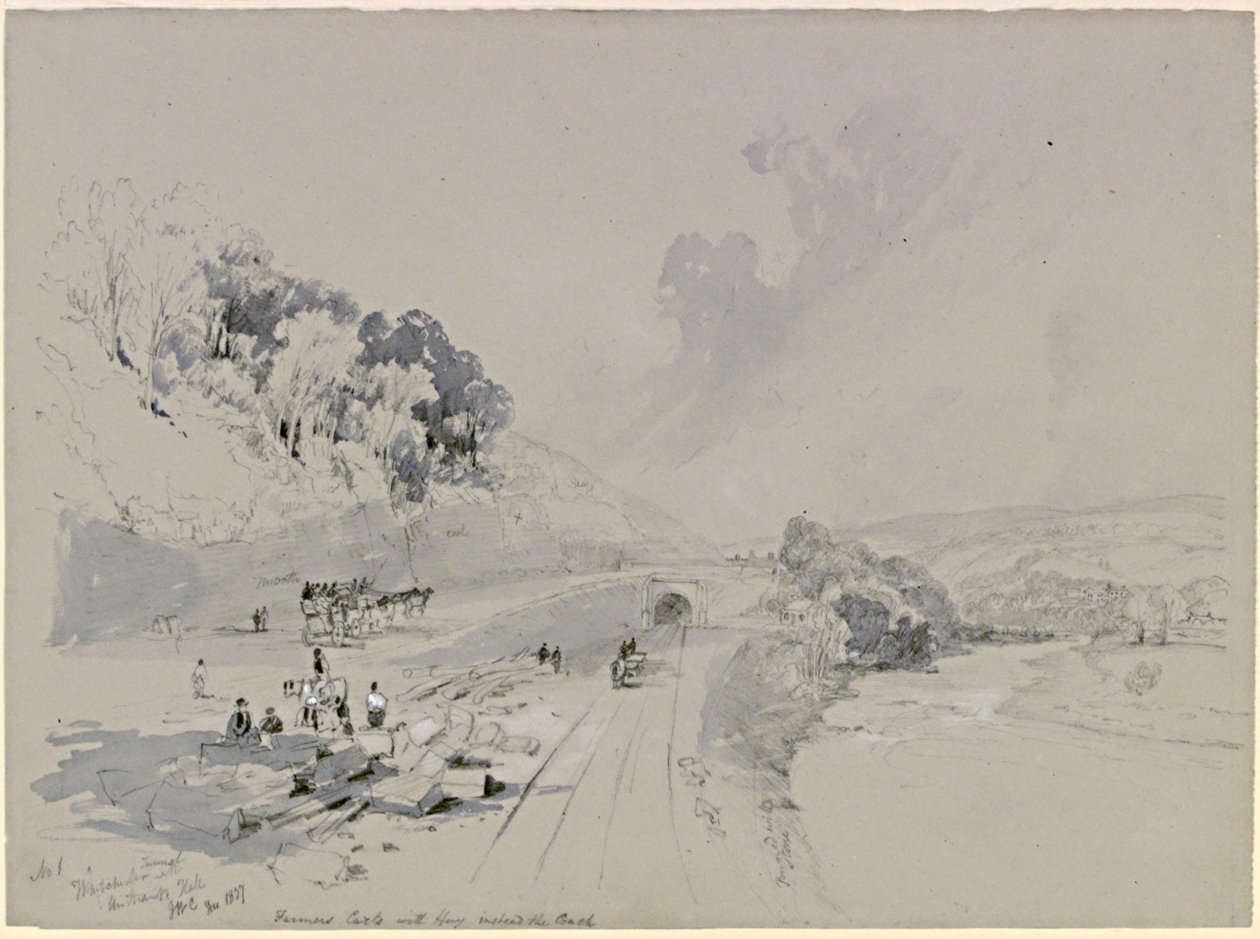 Whitchester Tunnel med Unthank Hall (kroppsfarge) av John Wilson Carmichael