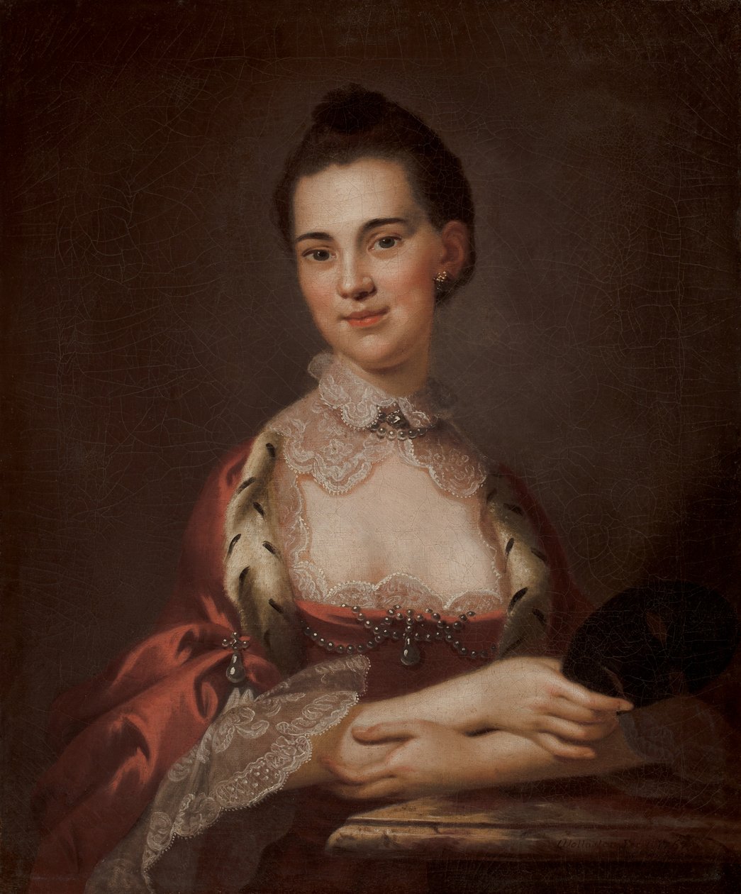 Ann Gibbes (Mrs. Edward Thomas) (olje på lerret) av John Wollaston
