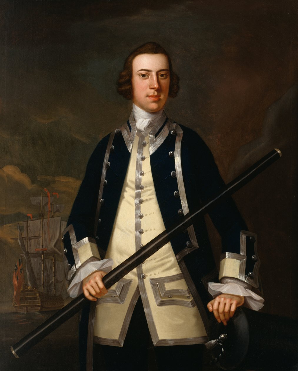Portrett av en sjøoffiser, tradisjonelt kjent som Augustus Keppel (1725-86) ca. 1749 av John Wollaston