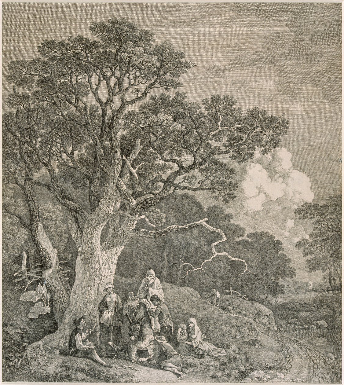 Sigøynere i en skog, etter Thomas Gainsborough, c1740-1780. av John Wood