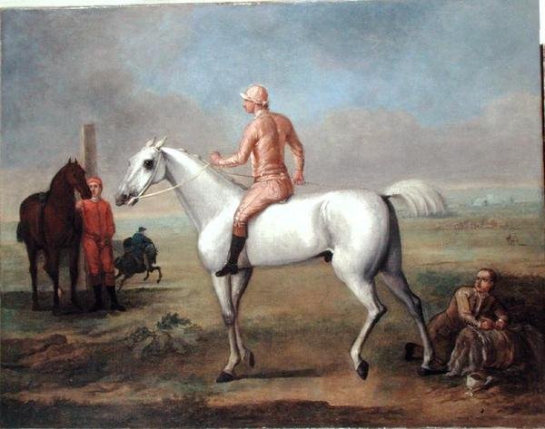 Arabisk hingst med Jockey Up (olje på lerret) av John Wootton