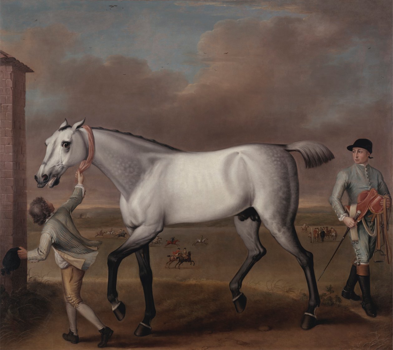 The Duke of Hamilton's Grey Racehorse 'Victorious' på Newmarket av John Wootton