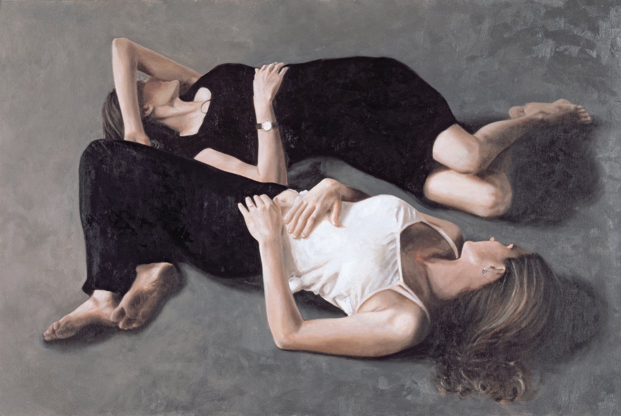 Sisters (olje på lerretstavle) av John Worthington