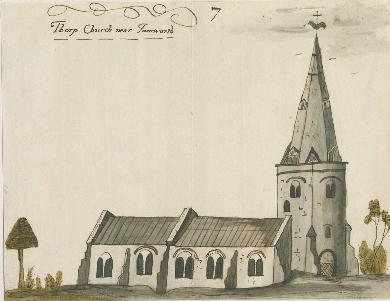 Thorpe Constantine Church: akvarellmaleri, ndc 1784] av John Wright