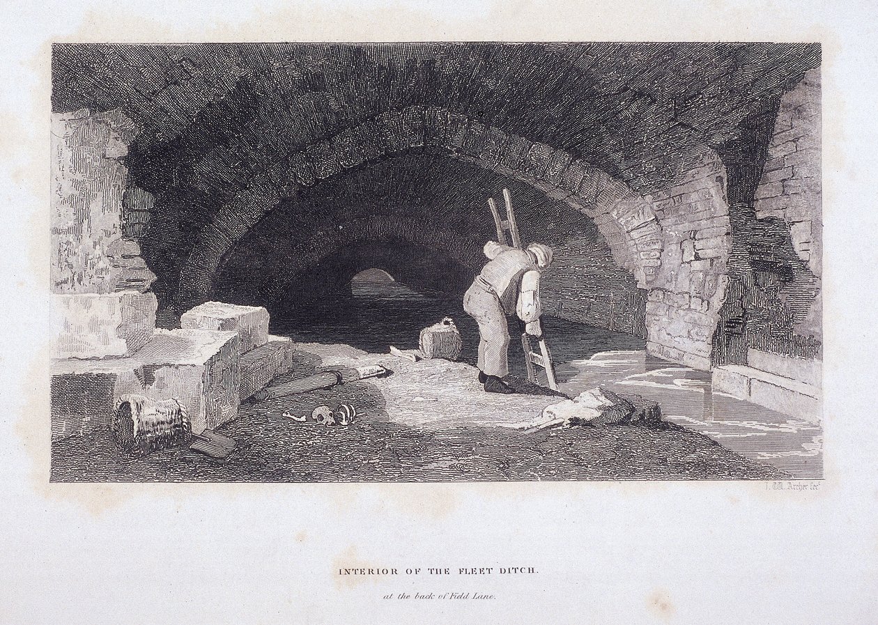 Fleet River, London, 1851 av John Wykeham Archer