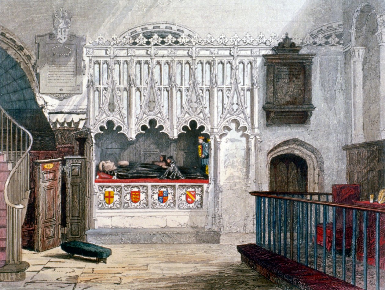 Monument i Church of St Bartholomew-the-Great, Smithfield, City of London, 1851 av John Wykeham Archer