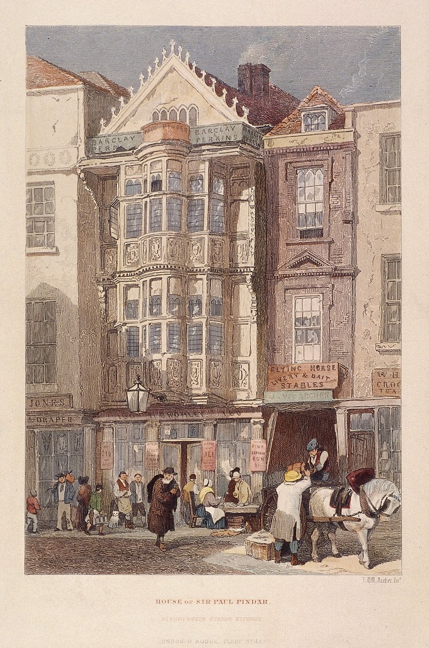 Paul Pindar Tavern, Bishopsgate, London, 1851 av John Wykeham Archer