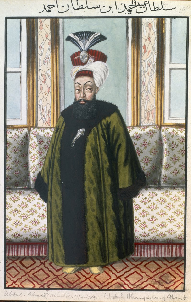 Abdul Hamid I (1725–89) Sultan 1774–89, fra «En serie portretter av Tyrkias keisere» av John Young