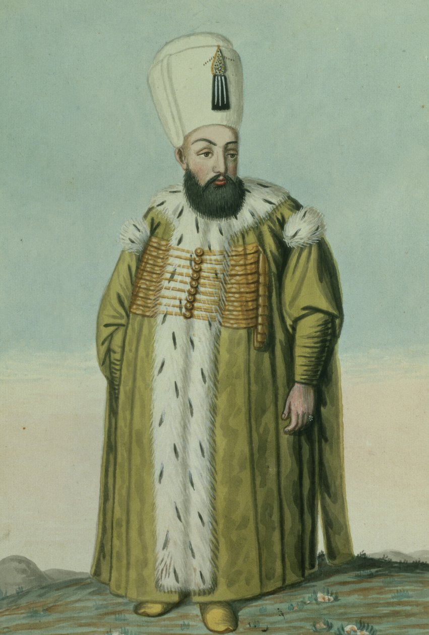 Amurath (Murad) III (1546–95) Sultan 1574–95, fra «En serie portretter av Tyrkias keisere» av John Young