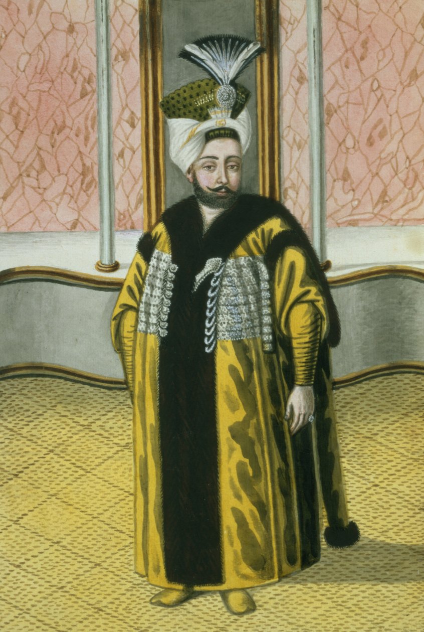 Mustapha IV (1779–1808) Sultan 1807–8, fra «En serie portretter av Tyrkias keisere» av John Young