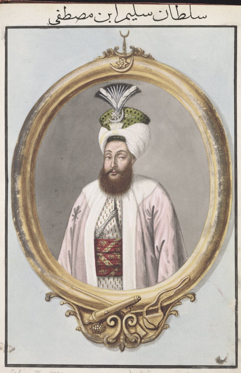 Selim III (1761–1808) Sultan 1789–1807, fra «En serie portretter av Tyrkias keisere» av John Young