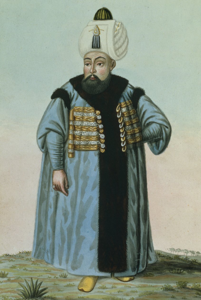 Selim II (1524–74) kalt «Sari», den blonde eller den sultne, sultan 1566–74, fra «En serie portretter av Tyrkias keisere» av John Young