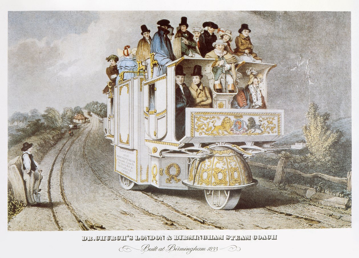 Dr. Churchs London & Birmingham Steam Coach, 1833 av John after Cooke