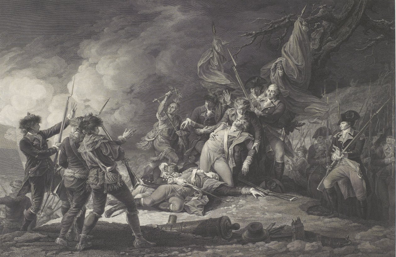 General Montgomerys død, i angrepet av Quebec, desember 1775, 1798 av John after Trumbull
