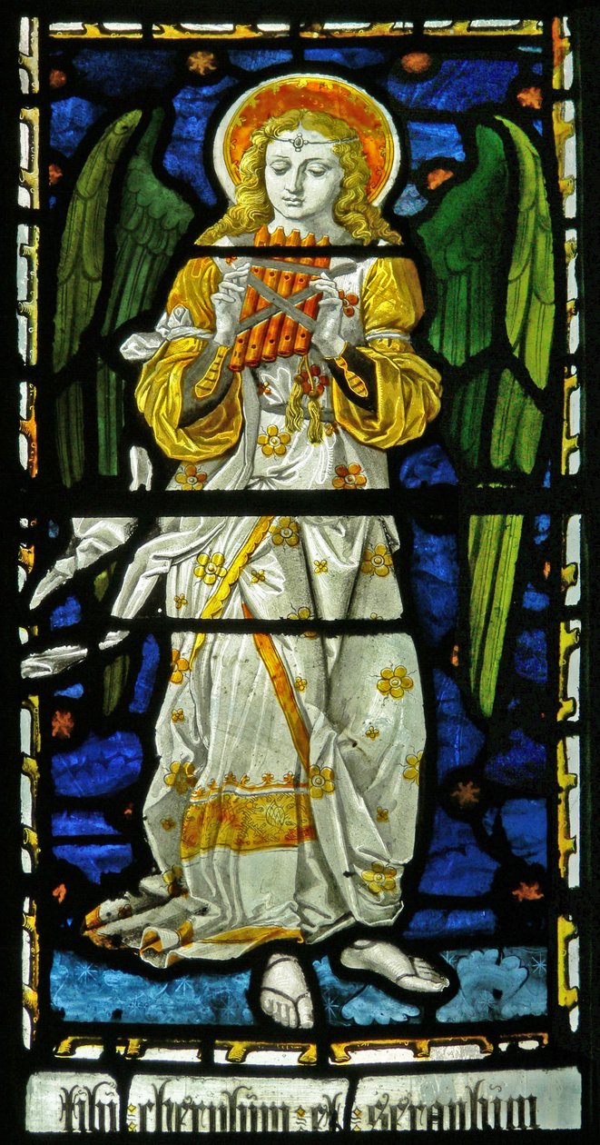 Musikalsk engel, 1870 (farget glass) av John and Grylls Burlison