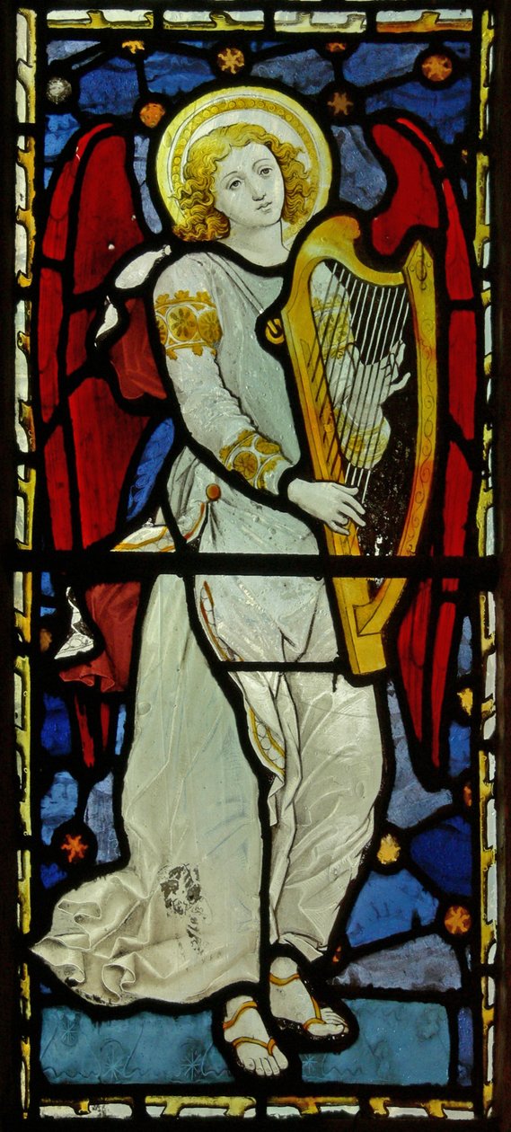 Musikalsk engel, 1870 (farget glass) av John and Grylls Burlison