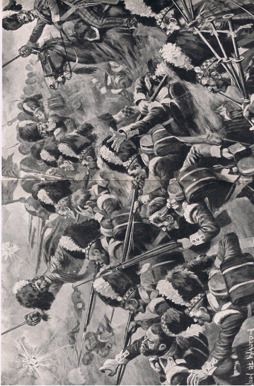 Slaget ved Alma, 20. september 1854: The advance of the 93rd Highlanders, illustrasjon fra British Battles on Land and Sea, 1915 av John de Walton