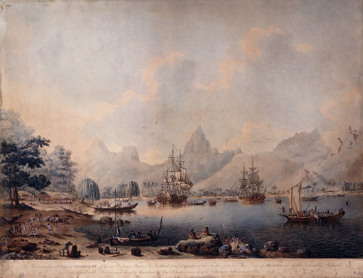 En utsikt over Moorea, 1787 av John the Younger Cleveley