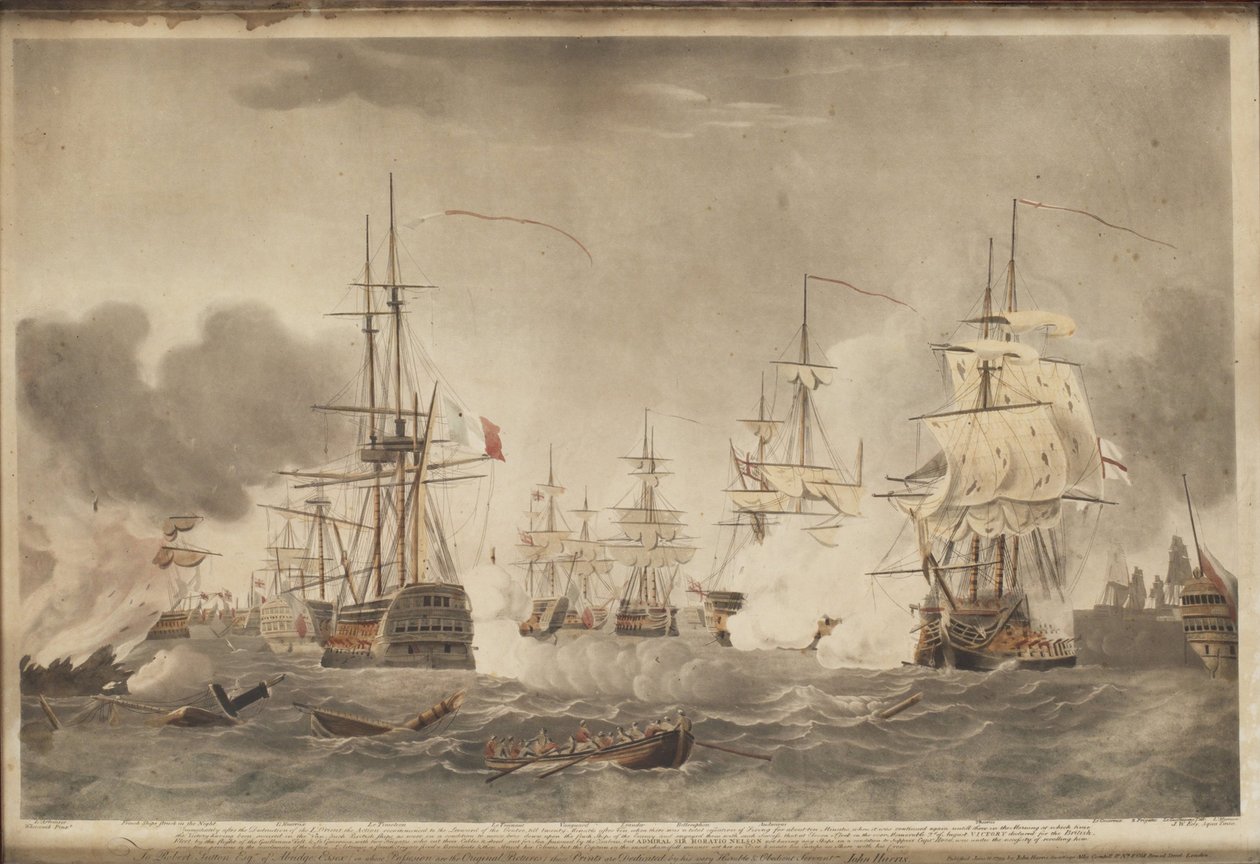 Slaget ved Nilen, ca. 1800 av John william Edy