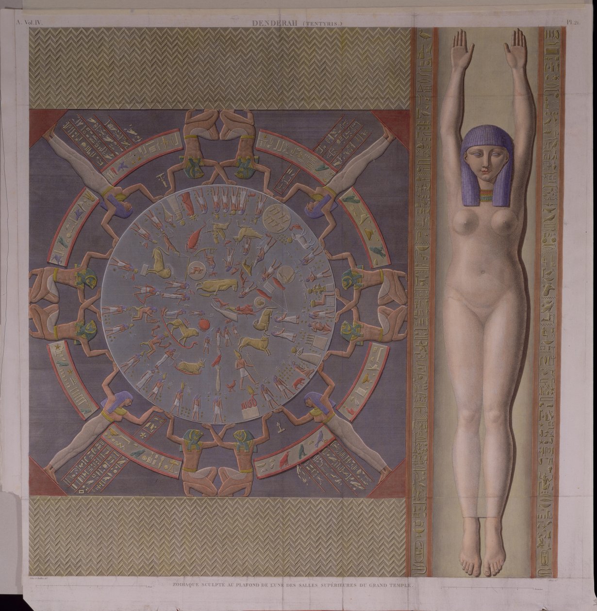 Zodiac-tak fra Grand Temple i Denderah, fra 