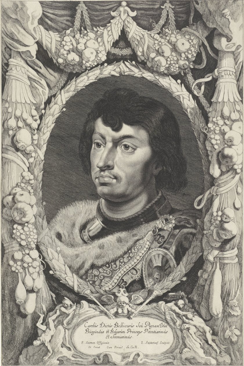 Portrett av Karl den dristige, hertugen av Burgund Duces Burgundiae (serietittel) av Jonas Suyderhoef