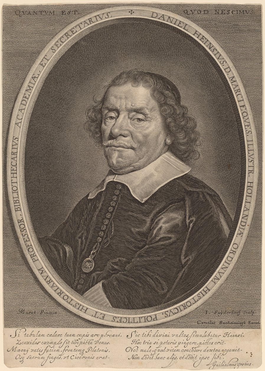 Daniel Heinsius av Jonas Suyderhoff after Jacob Fransz van der Merck