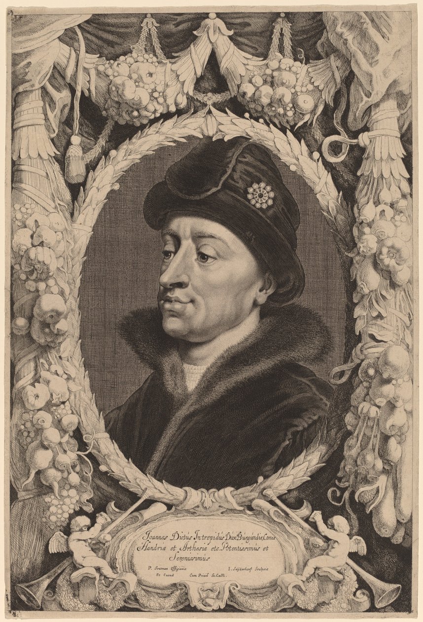 Johannes den fryktløse, hertugen av Burgund av Jonas Suyderhoff after Pieter Claesz Soutman