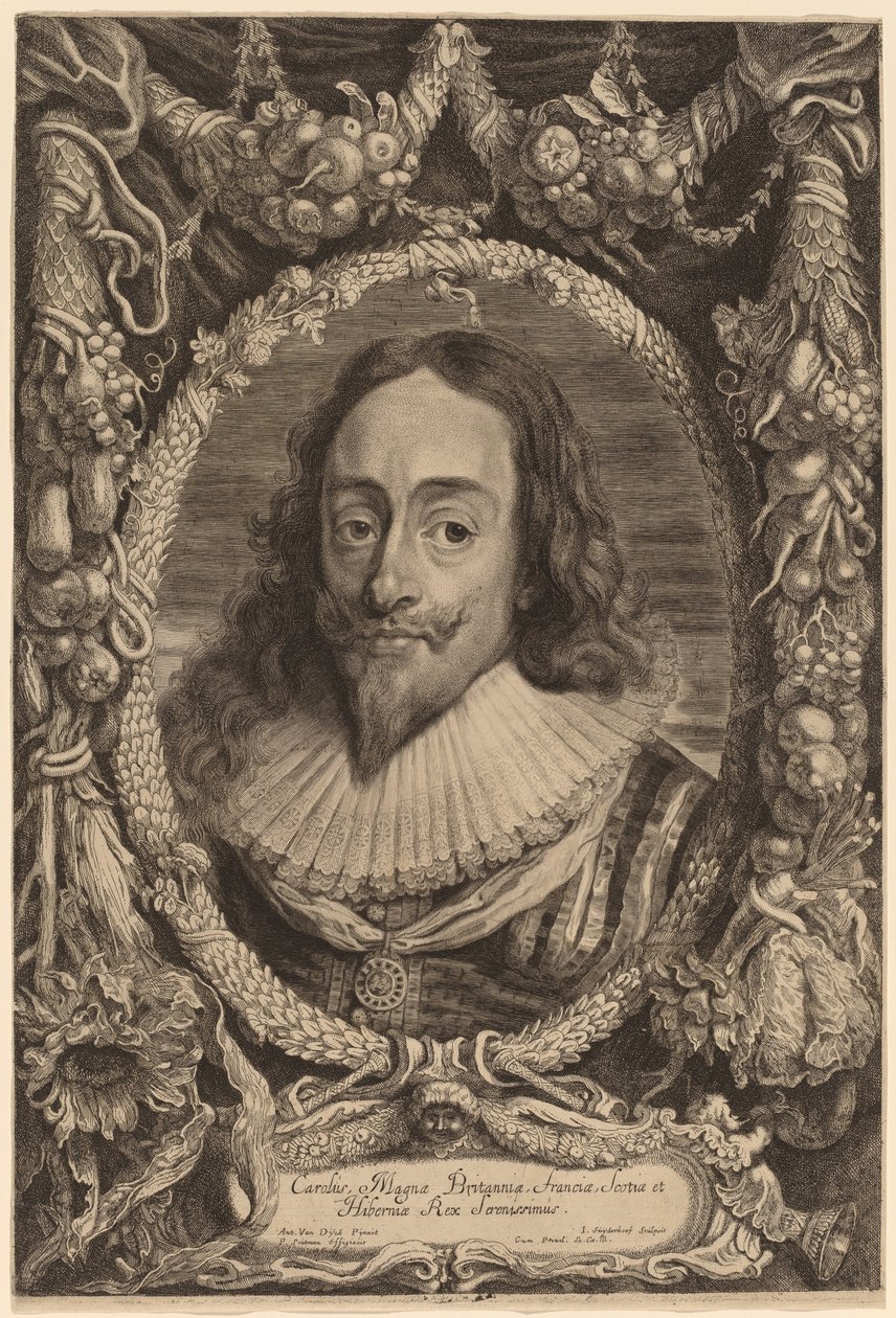 Charles I, konge av England av Jonas Suyderhoff after Sir Anthony van Dyck