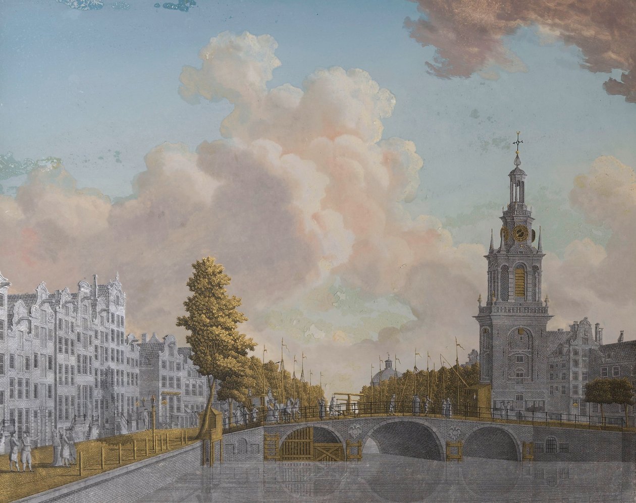 Utsikt over tårnet kalt Jan Roodenpoortstoren og Singel-kanalen i Amsterdam av Jonas Zeuner