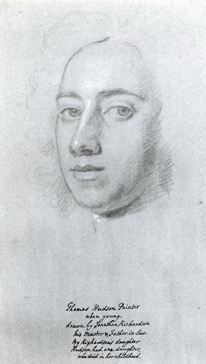 Thomas Hudson (1701-79) (kritt på papir) av Jonathan Richardson