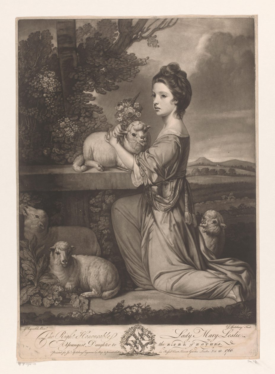 Portrett av Mary Leslie The Right Honorable Lady Mary Leslie (tittel på objekt) av Jonathan Spilsbury
