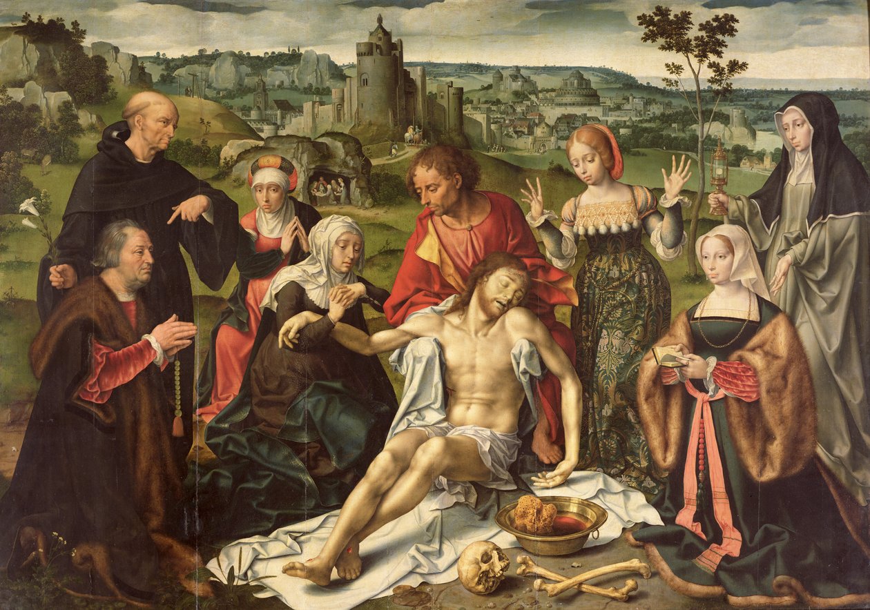 The Lamentation of Christ, sentralpanel fra en altertavle av Joos van Cleve