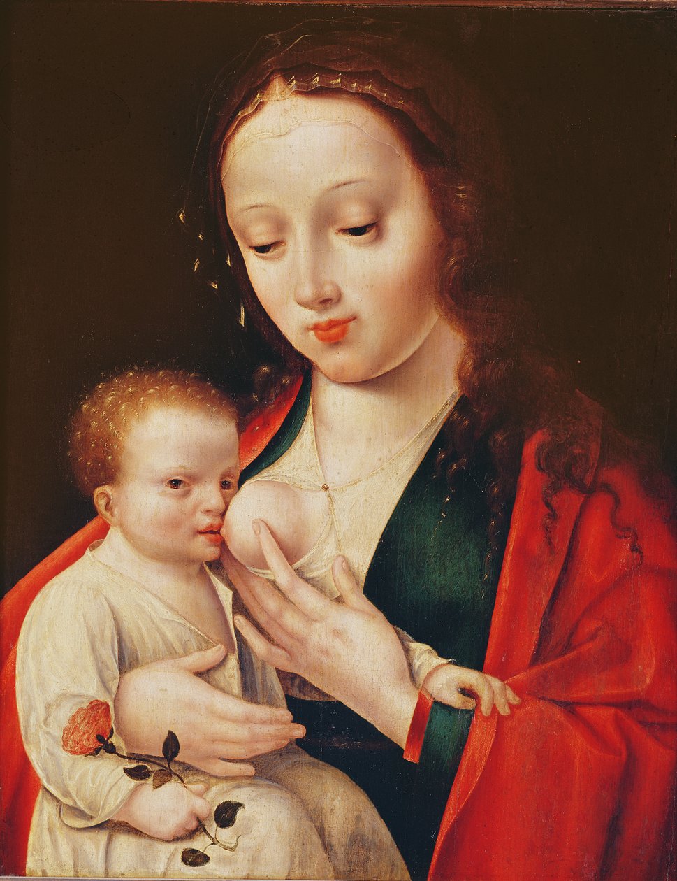 Jomfruen som ammer Kristusbarnet av Joos van Cleve