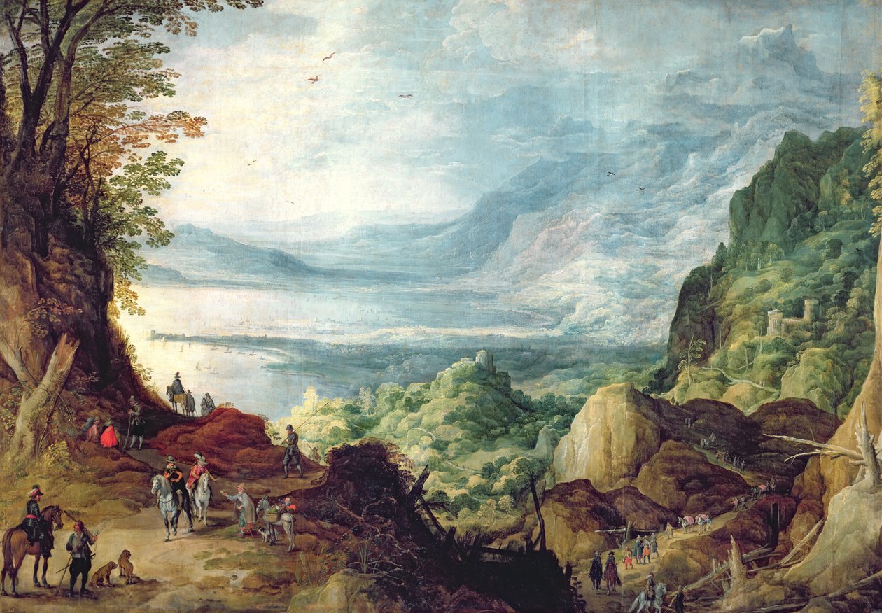 Landskap med hav og fjell av Joos or Josse de Momper