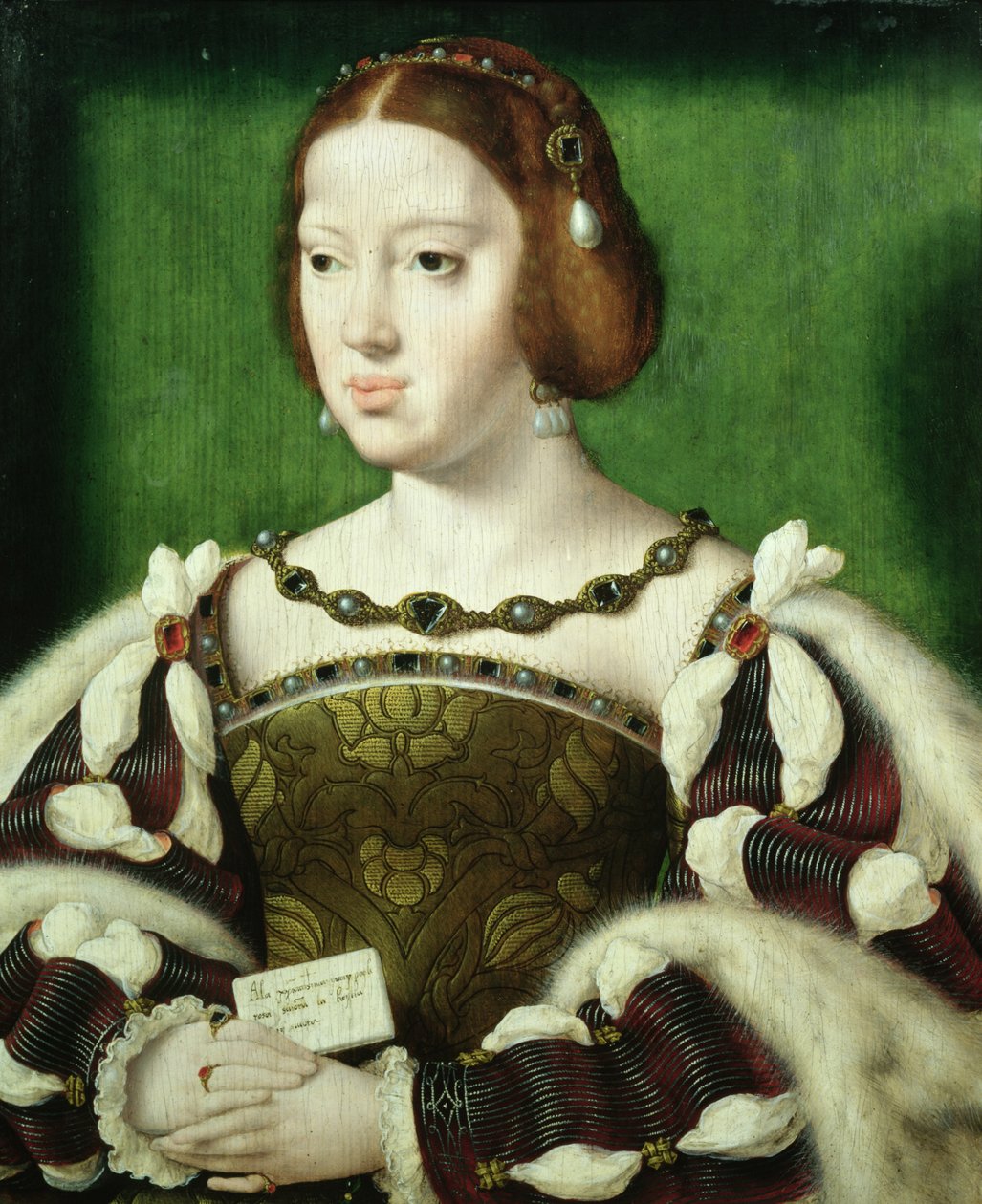 Dronning Eleanor av Frankrike (tempera på panel) av Joos van Cleve