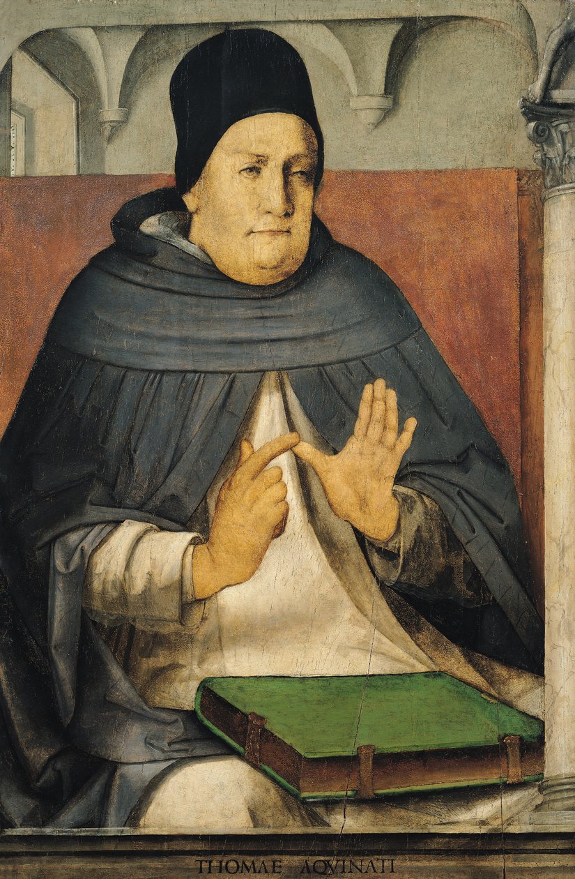Portrett av St. Thomas Aquinas (1225-74) ca. 1475 av Joos van Gent